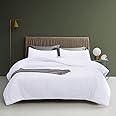 Houseri Fluffy Plain White Bedding Comforter Set - Queen Size Puffy Lightweight Soft Solid Color Bed Quilts - Cozy Women Men Girls Boys Pure White Hotel Dorm Comforter Set