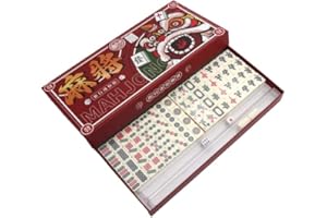 Paucator Mini Mahjong Set Reise Mahjong Spielset mit Box Chinese Mah Jong Set Mayong Spiele Set