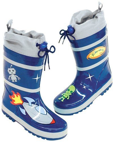 Preisvergleich Produktbild Unbekannt Gummistiefel aus Naturkautschuk - Weltraum - Gr. 28 - für Kinder Regenstiefel / Matschstiefel Stiefel Ufo Raumschiff Space Rakete - Jungen