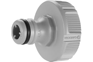 Gardena Hahnverbinder 33,3 mm (G 1 Zoll): Adapter für den Anschluss eines Wasserschlauchs, Anti-Splash-Technologie, frostsicher, Original Gardena System, lose Verpackung (18222-20)