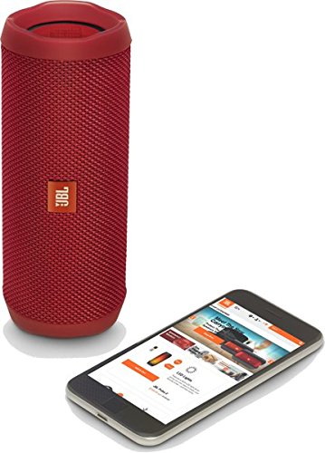 JBL FLIP 4 (Ein voll ausgestatteter, wasserdichter und mobiler Bluetooth-Lautsprecher mit Ã¼berraschend kraftvollem Sound) rot