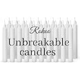 Diwali Decor Unscented White Simple Pillar Candles Pack of 20,5-inch Long 6 Hour Burning Candle Perfect for Emergency, Chime Candles, Candles for Wedding, Dinner, Christmas Home Decorations (Ivory)