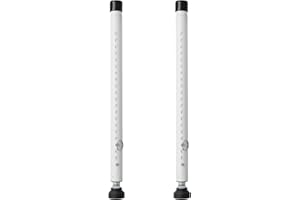 Harrms 2pcs Sliding Door Security Bar, Adjustable Window Locks 45-128cm, Patio Door Stopper with Rubber Tips, Anti-Burglar Reinforcement Lock for Home and Apartment, White
