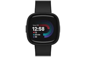 OtterBox Całodzienne etui na zegarek Fitbit Versa 4, Odporny na wstrząsy i upadki, elegancki futerał ochronny na zegarek Apple, chroni wyświetlacz i krawędzie, Czarne