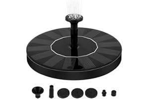 NUZEKY 2023 - Fontana solare per esterni, 1,5 W, upgraded, per esterni, con 6 effetti, pompa solare per laghetto da giardino, esterni, uccelli, bagno, laghetto, contenitore per pesci