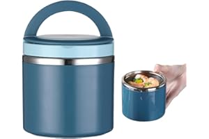 AEUZWR AWUZWR Termo para Comida, 1L Termo Comida Caliente, Recipiente Térmico para Comida, Termo para Alimentos, Fiambrera Térmica para Adultos y Niños, Ideal para Escuela, Oficina, Viajes und Picnic, Azul