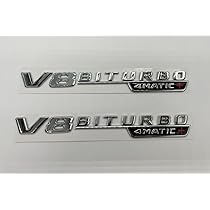 2 Stück V8 BITURBO Aufkleber Für Mercedes - Schwarz Emblem Dekor
