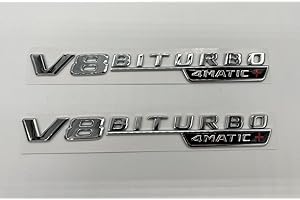KEYSCOVER 2 V8 BITURBO 4matic Emblema Pegatinas para Mercedes Benz AMG GT S ML SL Clase CLA GLA SLK SLS CLS W220 (cromo)