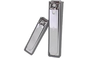 Beter - Confezione da 2 tagliaunghie per manicure e pedicure con serbatoio, acciaio inox, alta durata, cura delle unghie di mani e piedi