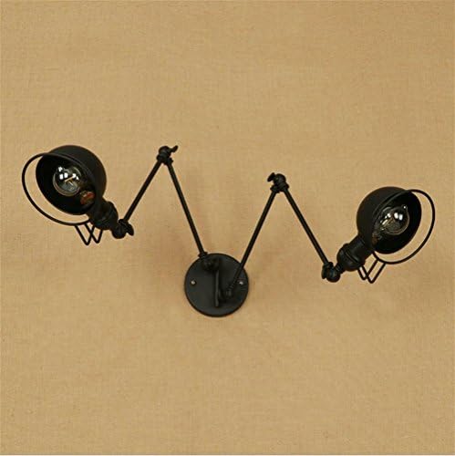 Vintage Wall Lamp Indoor Light Aged Black Swing Arm Wall Sconce Double Head Wall Light,HMM