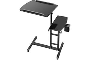 MINRS Table de travail pour tatouages (hauteur réglable, roues universelles, cadre à crayons amovible et double établi, 64-40 cm)