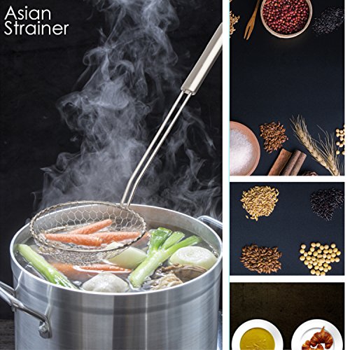 Best Utensilien Asiatische Küche Edelstahl Spider Sieb Draht Skimmer mit Spirale Mesh DIA. 13CM - 4