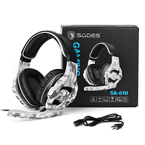 [Sades 2017 Multi-Platform New Xbox one PS4 Gaming Headset], SA810 Gaming cuffie da gioco cuffie per New Xbox one / PS4 / PC / Laptop / Mac / iPad / iPod (nero e camuffamento)