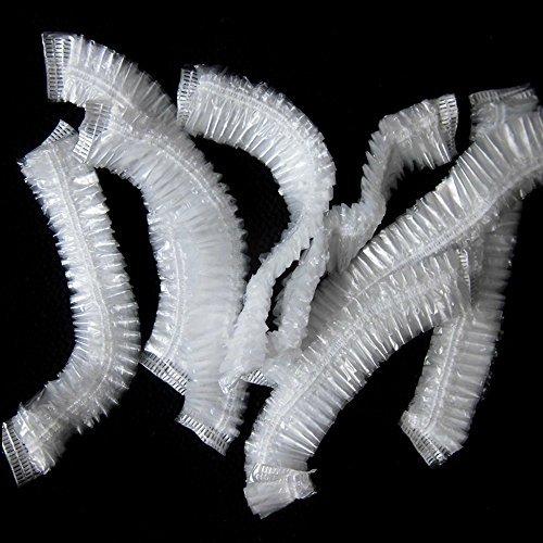 MultiWare 100 Pack Disposable Shower Caps Waterproof Polythene Hair Bath Travel DIY