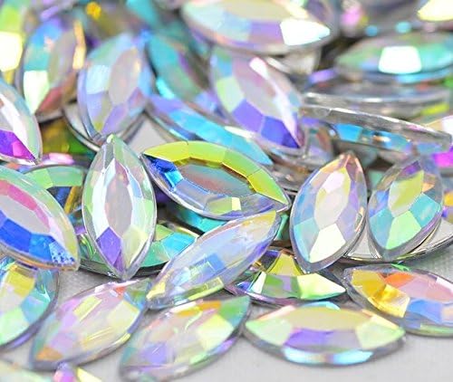 50X Body Face Gems Horse eye ab iridescent 15mm Drop Shape Stick on Shine Shimmer Mermaid AB Lot Shrine Gypsy Shack Shine Self Adhesive Art Jewel Rhinestone Gem Lot Kit