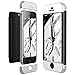 Produktbild CE-Link für iPhone SE/iPhone 5/iPhone 5s Hülle Hardcase 3 in 1 Handyhülle Ultra Dünn Hartschale 360 Grad Full Body Schutz 3 Teilig Styliche Handytasche Backcover Schutzhülle Anti-Kratzer Elegant Stoßfest Hart PC Skin Rückdeckel Glatte Rückseite Bumper - Silber + Schwarz