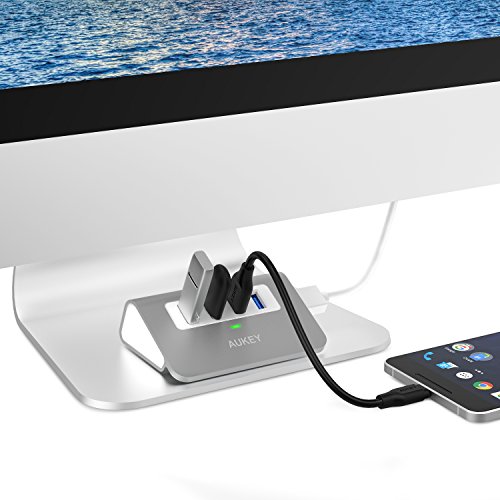 AUKEY USB 3.0 Hub 4 Port Super Speed Aluminum mit 50 cm USB 3.0 Kabel für Apple MacBook, MacMini, iMac, MacPro und weiteren USB 3.0 Geräten ( Space Grau ) - 8