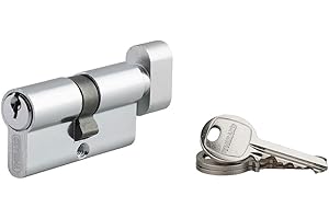 Cilindro europeo per serratura a pomolo Ecopro, 30x30mm, alluminio, anti estrazione, 3 chiavi, ottone - THIRARD