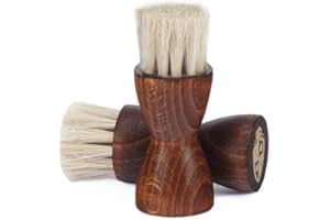 ‎LANGER & MESSMER EXKLUSIVE SCHUHMODE HEIDELBERG Langer & Messmer Tiegelbürste aus feinem Rosshaar zum Auftragen von Schuhcreme und Schuhwachs - Die Auftragsbürste für die professionelle Schuhpflege - Einzeln oder im 2er Set