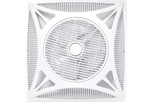 BEL AIR HOME - Ventilateur de Plafond 59,5x59,5 cm pour Plafond Amovible | Télécommande Incluse | Grille Rotative | Design Moderne en Blanc