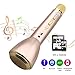 Produktbild HooYL tragbares drahtloses Mikrofon mit integriertem Bluetooth Lautsprecher für die Aufnahme von Gesang und Sprache, als Lautsprecher für PC, Laptop, iPhone, iPod, iPad, Android Smartphones und als Party Karaoke Mikrofon(Gold)