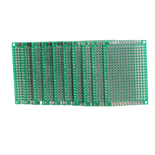 Vktech 10Stk. 4x6cm Lochrasterplatte Lochrasterplatine Leiterplatte Streifenraster Platine PCB Board - 2