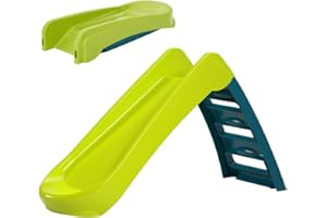 Palplay Junior Faltbare Rutsche für Kleinkinder und Kinder ab 18 Monaten + Kinder Outdoor Spielgeräte. Ideale erste Rutsche für Kleinkinder und Junge Kinder, Grün/Blau