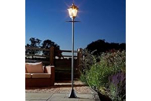 Garden Mile 2m Solar Lights Outdoor Garden Victorian LED Lantern Lamp Post - Tall Lamp Solar Lantern Outdoor Garden Light Night Security Garden Solar Ornaments and Floor Mount