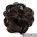 Scrunchy Scrunchie Bun Updo Hairpiece Hair Ribbon Ponytail Extensions brown Curly or Messy