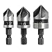 Produktbild JTDEAL Senkbohrung Set, 12mm/16mm/19mm Kegelsenkersatz, Perfekt für Weich- und Hartholz, Kunststoffe,12mm, 16mm, 19mm, 3 Stück