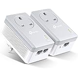 TP-Link TL-PA4022PKIT Passthrough Powerline Adapter Starter Kit, No Configuration Required, HD video streaming & Online Gamin