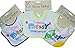 Baby 3 Pack Bibs with Teether Corner 100% Cotton I am a messy little person