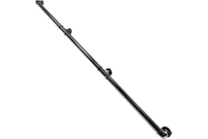 Suyak Handrail Staircase/Hand Railings Made - Industrial Rustic Black Metal Pipe with Sturdy Mount for Indoor/Outdoor Stairs