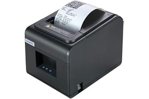 vretti Impresora de Recibo Térmica, Tikitera 80mm con Cortador de Velocidad Alta de 300 mm/s ESC/POS USB/Serial/LAN Compatible con Windows/Mac