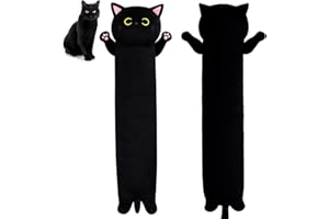 Desdfcer Schwarze Katze Plüsch Umarmung Kissen Spielzeug - 3D niedliche Schwarze Katze Plüschtiere Kissen Spielzeug - Geschenk für Weihnachten Geburtstag Kindertag Home Decoration (Schwarz-79CM)