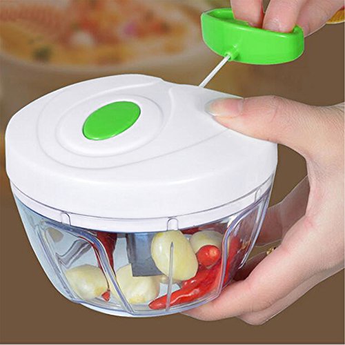 Multifunktionale Manueller Zerkleinerer KOMPAKT & Leistungsstark Hand Held Gemüseschneider Kochen Tools Küche Zubehör für Obst Zwiebeln garlics Salat - 4