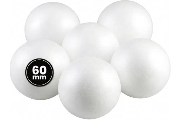 Kulor, dia. 8 cm, vit, frigolit, 5st.