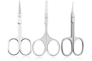 GTYHH Confezione Da 3 Forbici Per Cuticole, Forbici Per Toelettatura In Acciaio Inossidabile, Forbici Professionali Curve Per Manicure, Strumenti Per Manicure Da Donna, Forbici Per Barba Da Uomo