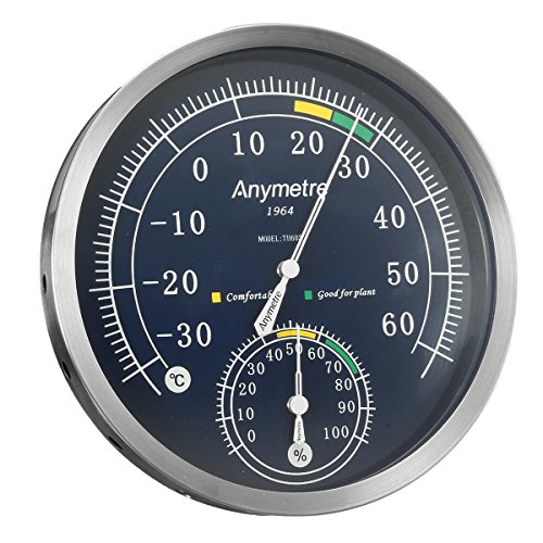 Mohoo Edelstahl Thermometer Thermo Hygrometer In Büro, Schlafzimmer, medizinisch, Fabriken, Farmen, Labors, Computerraum , Läden oder Lagerhallen Gelegenheiten (Keine Batterien)