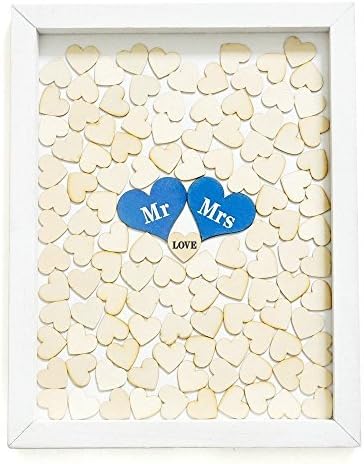 Personalized Wedding Guest Book Frame Custom Wooden Hearts Guest Book Drop Box Guest Book Mr Mrs Guestbook Wedding Decorations