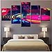Produktbild LQWE 3D Leinwandbild Leinwand Gemälde Wohnkultur Wandkunst 5 Stücke Dj Musikinstrument Plattenspieler Bilder Hd Drucke Dj Turn Table Poster