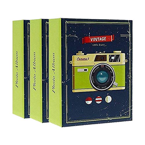 LC DISTRIBUTION Lot de 3 Albums Photos à Pochettes Camera Bleu 304 Photos 10x15 cm par Album