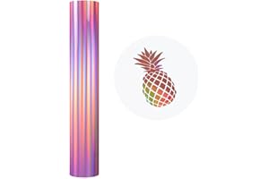 HEINAROMAN Rotolo Vinile con Retro Adesivo - 30,5x152cm Oro Rosa Olografico Permanente, Pellicola Autoadesiva in Vinile Plotter per Decorazioni, Progetti di Bricolage - Funziona con Rilievo di taglio e contorno