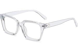 YUELUQU Rechteckige große Rahmen Brille Damen Fake brille Brillenfassungen UV400 Schutz Brille Ohne Stärke