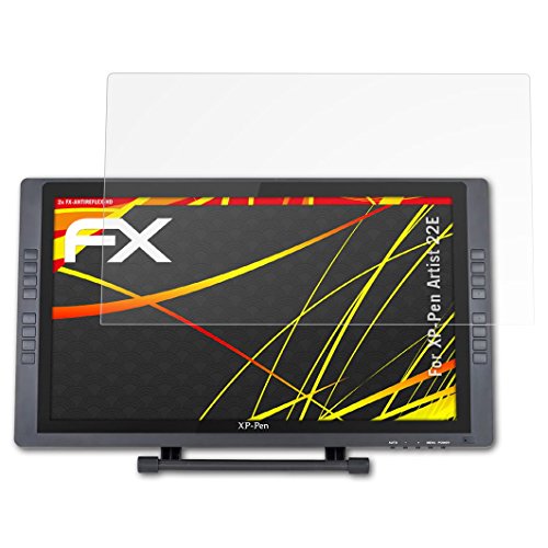atFoliX Protector Película para XP-Pen Artist 22E Lámina Protectora de Pantalla, Revestimiento antirreflejos HD FX Protección de Pantalla (2X)