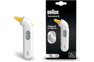 Braun ThermoScan 3 Ear thermometer - Fast 1 second measurement - Audio fever indicator - Digital Display - Baby and infant friendly - #1 Brand among doctors(1) - IRT3030