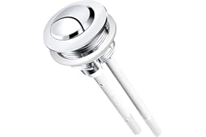 DURDIIY Bouton poussoir chasse d'eau de 38 mm, universel double bouton de chasse d'eau à tête ronde pompe haute pression, pour salle de bain bouton poussoir wc, toilettes, réservoir d'eau (Blanc-1)