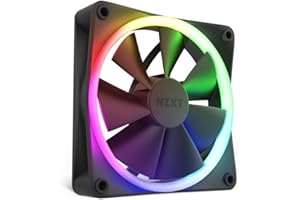 NZXT F120 RGB Fans - RF-R12SF-B1 - Personalización de iluminación RGB avanzada - Único (se REQUIEREN ventilador y controlador RGB, NO INCLUIDOS) - Ventilador de 120 mm - Negro