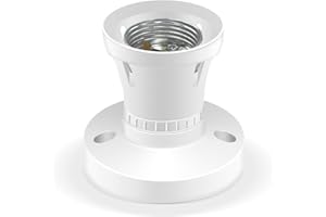 Caldarax E27 Ceiling Rose Lamp Holder, Straight Socket, White E27 Lamp Base Socket, Screw Light Ceiling Pendant Fitting, Screw in Light Fitting for Ceiling Pendant, Wall Adapter