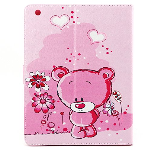 iPad 2 iPad 3 iPad 4 Hülle, Deenor Bear Pattern PU Leder Abdeckung Stand Flip Schutzhülle Hülle für Apple iPad 2 iPad 3 iPad 4. (Bear) - 3